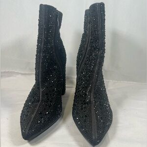 Lauren Lorraine Black Jam Boot 3.5” Block Heel Size 9